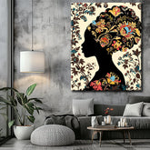 Painting by numbers Afro woman